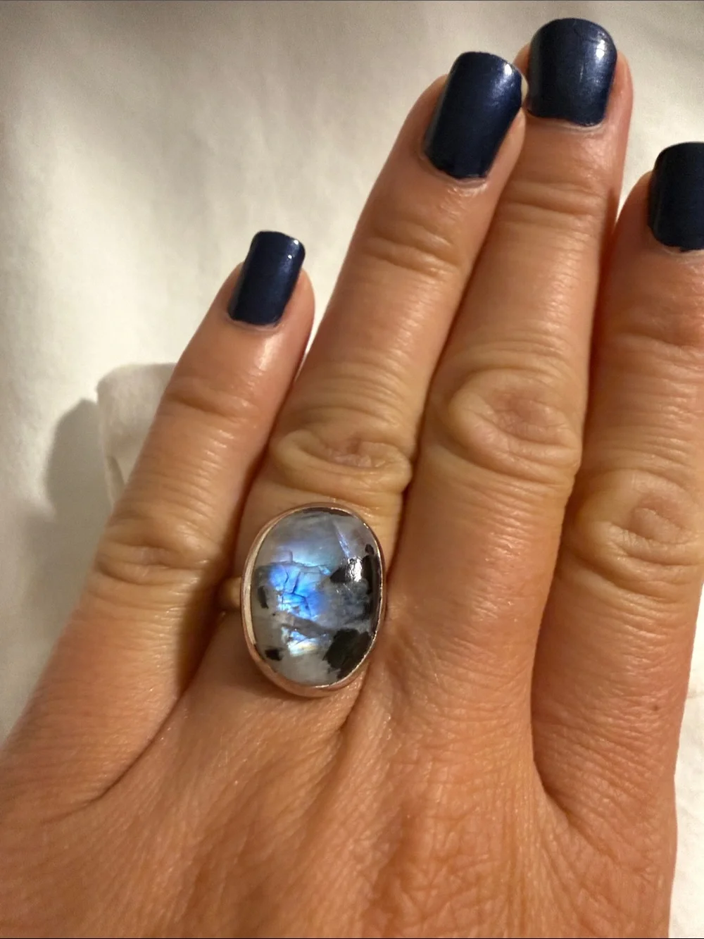 Moonstone 925 sterling silver ring 6
